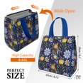 thumbnail image 3 of Pioneer Flower Floral Print Pattern Insulated Lunch Bag for Women & Adults,Large Portable Soft Cooler Lunch Bag,Thermal Food Storage Tote with Pearl Cotton,8.66L,8.75x5.75x9.5 Inch, 3 of 6