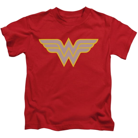 Trevco Sportswear DCO266J-KT-2 DC Wonder Woman Logo Youth Short Sleeve T-Shirt, Red - Extra Small