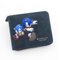 thumbnail image 4 of Cartera plegable Sonics para hombre, con forma de figura de juego, monederos con textura mate, billetera minimalista, bolsillo frontal, fina y elegante, con ventana para identificación, 4 of 5