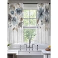 thumbnail image 2 of Blue Brown Spring Floral Sheer Curtains 63 Inch Length 2 Panels Set, Watercolor Botanical Vintage Voile Window Treatment Rod Pocket Curtains Sheers Drapes for Bedroom/Living Room/Kitchen 52x"63"x2, 2 of 7