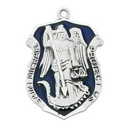McVan L764 1.23 x 0.82 x 0.12 in. Sterling Silver Blue St Michael Badge