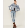 thumbnail image 5 of Cleo + Wolf Women's Wilshire Cropped Oversized Denim Jacket Light Wash X-Large, 5 of 5