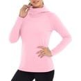 thumbnail image 2 of QATAINLAV Women UPF 50+ Long Sleeve Shirts UV Protection Lightweight Sun Hoodie Outdoor Face Mask Hooded Workout Tops with Thumb Holes Pink XXXL, 2 of 7