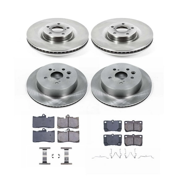 Ultimate Brakes Front and Rear Ceramic Brake Pad and Rotor Kit with Hardware WM81485