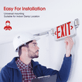 thumbnail image 3 of SASELUX LED Emergency Exit Sign Light Red Letters Adjustable Heads Backup Battery Plastic UL 924, 3 of 8