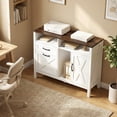 thumbnail image 2 of HOMCOM Lateral File Cabinet for Letter and A4 Size Filing Cabinet, White, 2 of 10