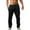 Black, variant on Men’s Elastic Waist Casual Pants, Loose Fit Breathable Weave Blend Trousers with Pockets, S-3XL Sizes, Solid Tones (Black,S)