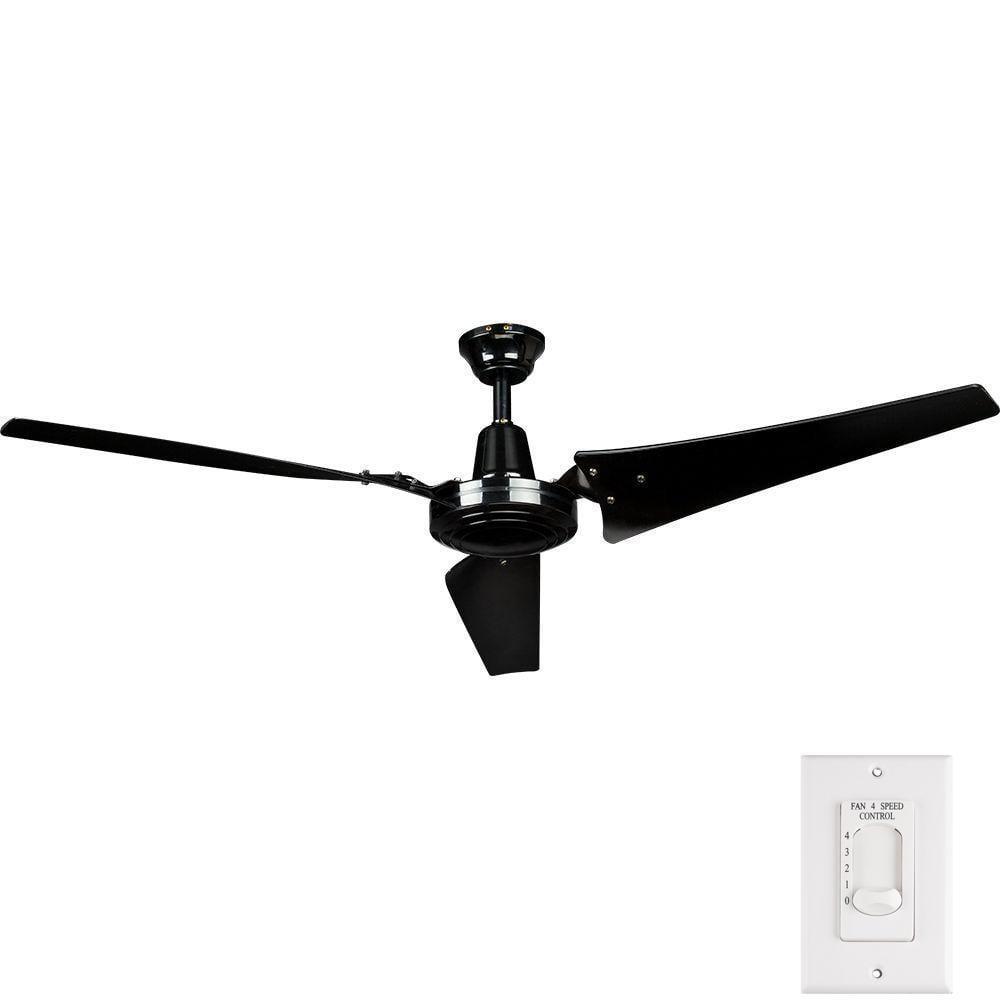 Energy Star White Industrial Indoor Hampton Bay Ceiling Fan Wall Control 60 In 