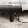 thumbnail image 4 of Queen Size Upholstered Platform Bed Frame – Black Suede with Adjustable Tufted Headboard, Sturdy Wooden Slats, No Box Spring Needed, Easy Assembly – Black Suede Finish, 4 of 8