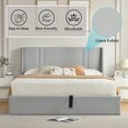 thumbnail image 6 of Zanmintaobo Queen Upholstered Platform Bed Frame,Lift up Hydraulic Storage,Linen Wingback Headboard,Wood Slats,No Box Spring Needed,Easy Assembly,Gray, 6 of 10