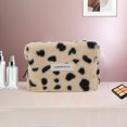 thumbnail image 5 of Ofertas Únicas 1 Pc Bolsa de Maquillaje de Piel de Leopardo con Cierre para Vacaciones y Viajes de Negocios, Color Blanco, 5 of 5