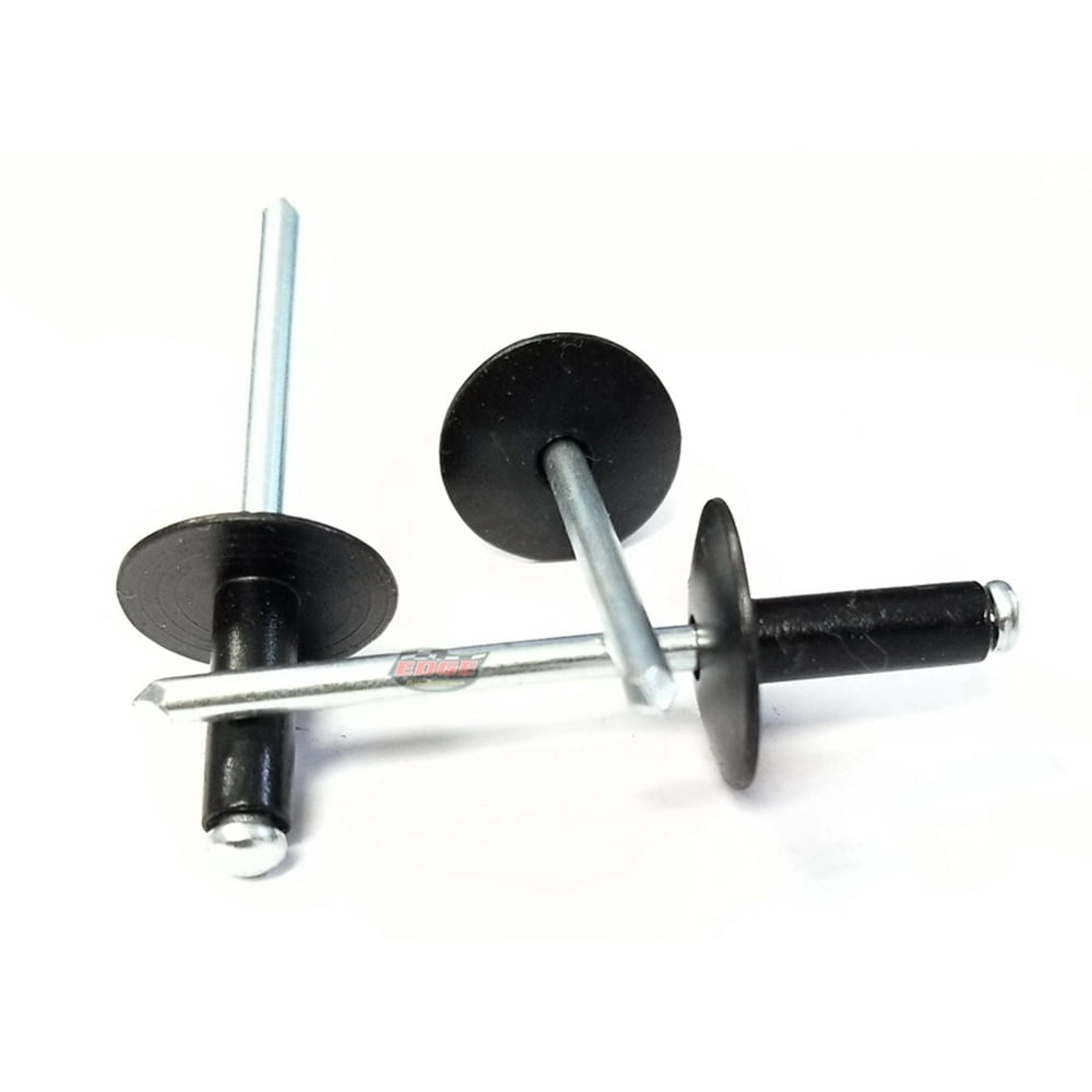 Black 3/16" Rivet Large Flange Aluminum Head Steel Mandrel Blind Pop