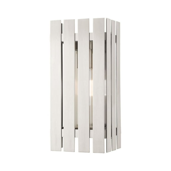 20752-91-Livex Lighting-Greenwich - 13 One Light Outdoor Wall Lantern Brushed Nickel Finish with