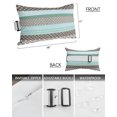 thumbnail image 3 of Pack of 4 Outdoor Lumbar Pillow Covers 11x16 Inch, Boho Geometric Waterproof Throw Pillow Covers Set, Turquoise Green Brown Tribal Stripes Indoor&Outdoor Decorative Cushion Cases for Patio Porch Car, 3 of 7