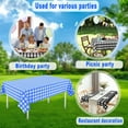 thumbnail image 6 of 2 Packs Blue Gingham Picnic Tablecloths 54 * 108 Inch Deep Blue and White Checkered Tablecloths Disposable Blue Checke Tablecloths Rectangular Table Plastic Tablecloths for Party Tablecloths, 6 of 6