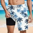 thumbnail image 2 of HAPIMO Men Swim Trunks with Compression Liner 9" Beach Shorts Hawaiian Bathing Mesh Lining Shorts Casual Outings Travel Shorts Summer Outdoor Swimsuit Shorts Quick Dry Board Shorts Blue X-Large, 2 of 6