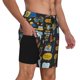 thumbnail image 2 of Balery Teeth Bañador para hombre, shorts de playa de secado rápido con entrepierna y forro de compresión-Large, 2 of 6