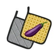 thumbnail image 2 of Caroline's Treasures Eggplant on Basketweave Pair of Pot Holders, 2 of 3