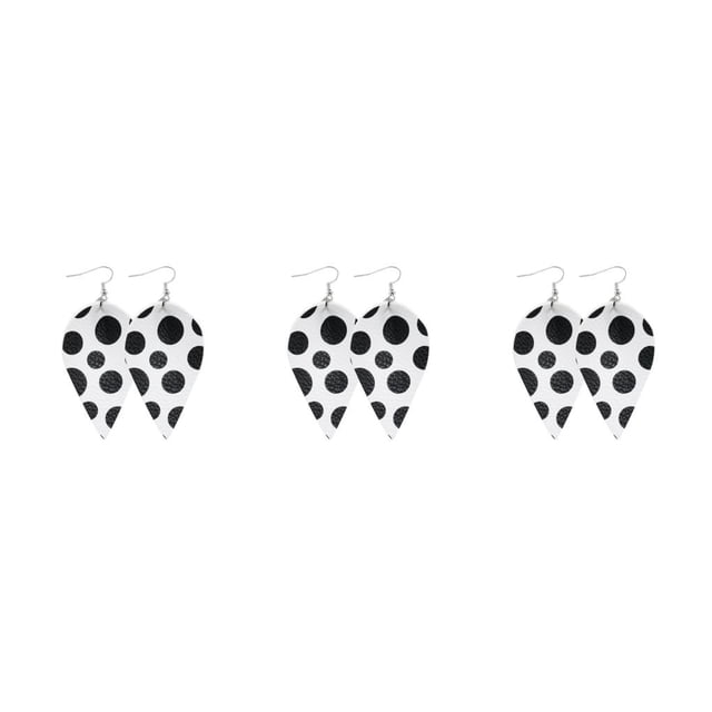 QualitChoice Leopard Print Earrings Body Decoration Water Drop Ear Dangles Birthday Gift Type 7 3Set