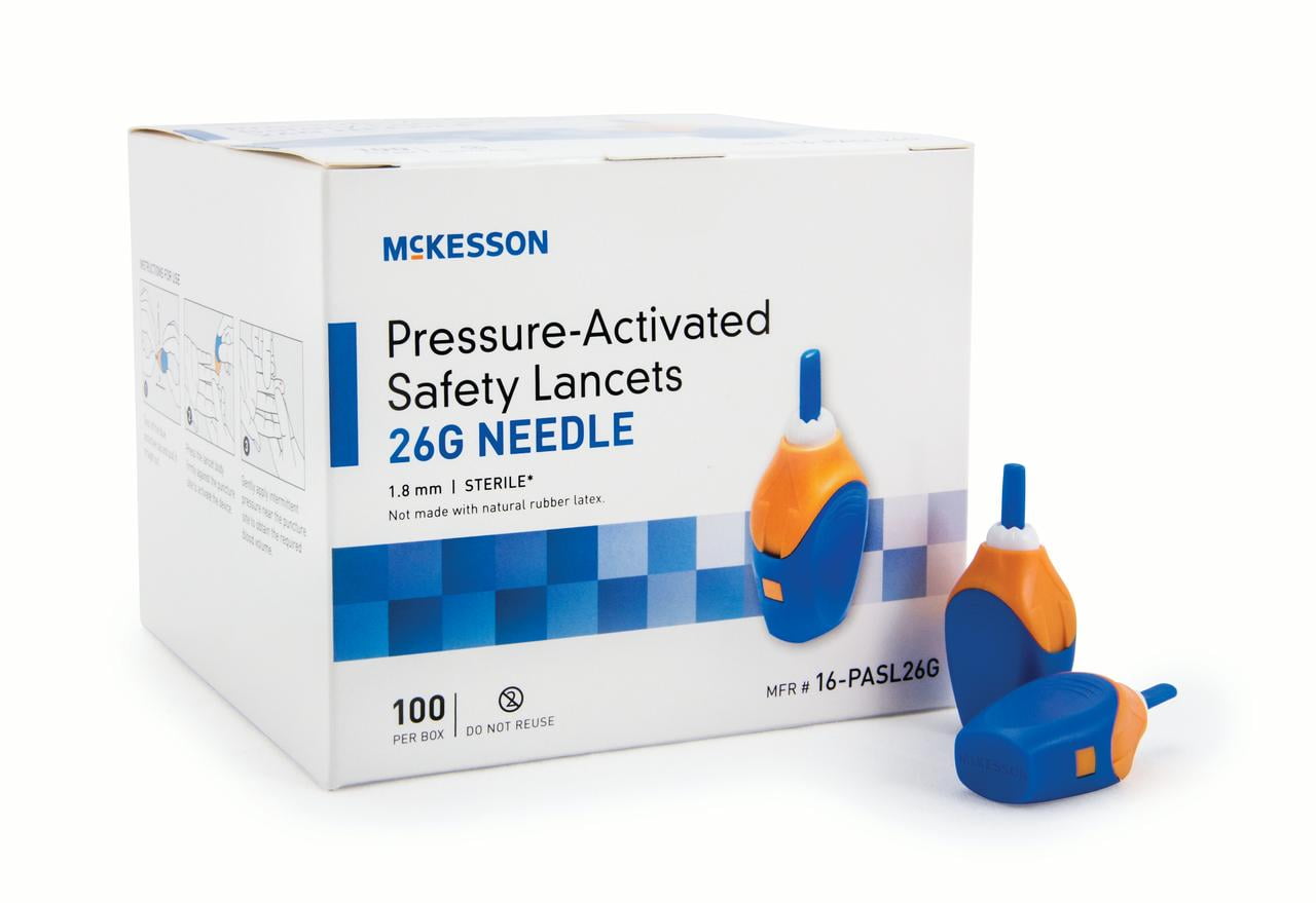 Safety Lancet, McKesson, Fixed Depth Lancet Needle 1.8 mm Depth 26