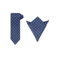 thumbnail image 1 of Conjuntos de corbatas para hombres INSPIRE CHIC, corbatas de lunares con pañuelo a juego para bodas y negocios, azul oscuro, 1 of 5