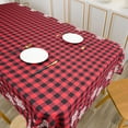 thumbnail image 2 of DriftAway Christmas Table Cloth Rectangle Red Buffalo Plaid Table Cloth with Snowflake Decorations Dining Table Cover for 6 Foot Rectangle Tables Thanksgiving Christmas tablecloths 54 x 84 Inch, 2 of 9