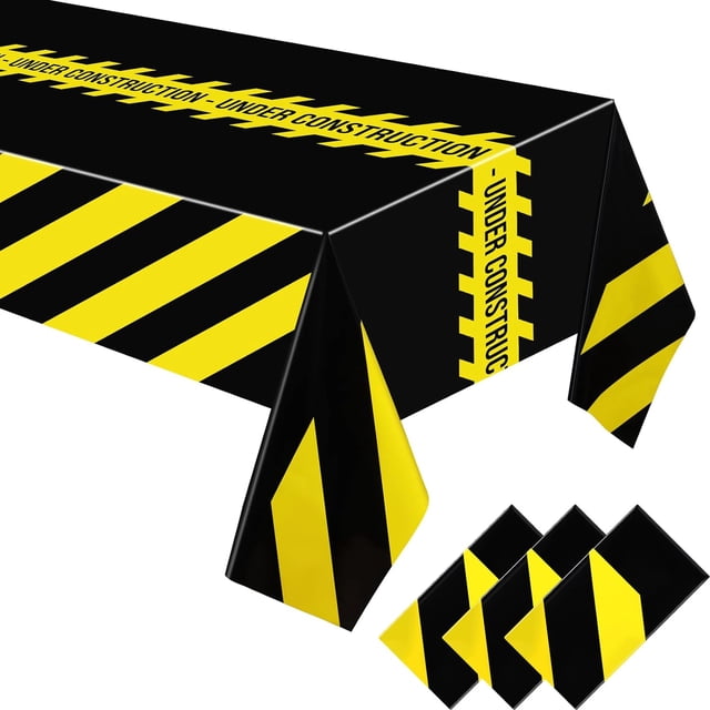 EcoNesxp Runner Pack Construction Tablecloth Black Birthday Party Tablecloth Suitable for Children Racing Theme Birthday Party Supplies 3 Pack Construction Tablecloth Black Birthday Party Tablecloth