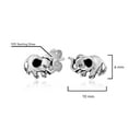 thumbnail image 3 of AeraVida Everyday Sterling Silver Mini Elephants Black Enamel Cute Animals Stud Earrings, 3 of 4