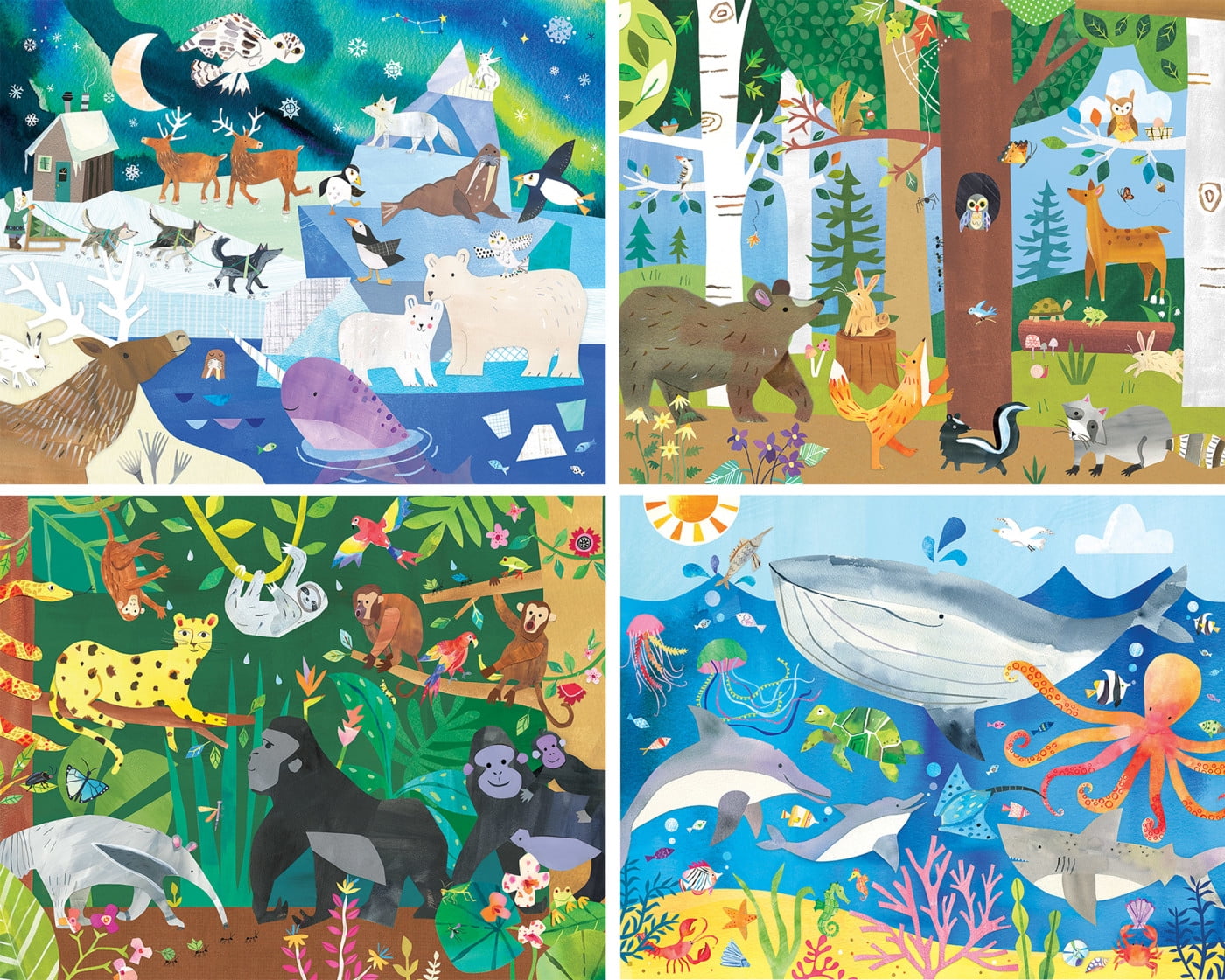 Hello World! Animals 4 Pack - 100 Piece Kids Puzzle