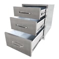 thumbnail image 1 of QinaQin Outdoor Kitchen Drawers, 24 Inch Stainless Steel Flush Mount BBQ Drawers with Grooved Handle, 1 of 7
