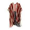 thumbnail image 5 of Heydday Women's American Flag Kimono Cover Up, 4th of July Patriotic Beachwear, Open Front Loose Cardigan Swimsuit Wrap (Red5/One Size), 5 of 5