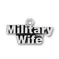 thumbnail image 1 of Sterling Silver 30" .8mm Box Chain MILITARY WIFE Armed Forces Pendant Necklace, 1 of 2