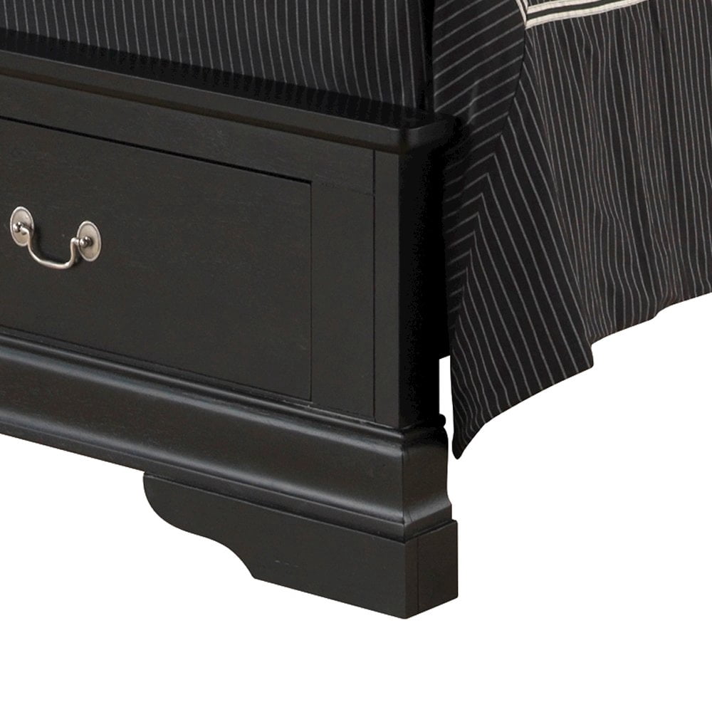 Glory Furniture Louis Phillipe Full Storage Bed in Black Color