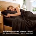 thumbnail image 7 of SGI Bedding 600 TC Full-XL Size 4 Pc Sheet set - 100% Egyptian Cotton Sheets Sateen Weave, Breathable, 15" Deep Pocket, Hotel Luxury Soft Bed Sheets, Chocolate, 7 of 7