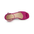 thumbnail image 4 of BLISSFUL STEP Mother's Day Women's Espadrille Platform Ankle Strap Wedge Heels Sandals Hot Pink 7.5, 4 of 7