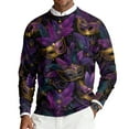 thumbnail image 3 of Havenx Mardi Gras Sweatshirts for Men Crewneck Ribbed Knit Sweatshirts Long Sleeve Carnival Printed Tops Pullovers Fancy Mask Printed Slim Fit Carnival Lightweight Casual Outfits,Dark Purple 3XL, 3 of 6