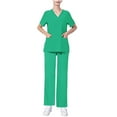 thumbnail image 7 of Hanen Basic Scrub Set for Women - Slim V-Neck Scrub Top & Multi Pocket Skinny Cargo Scrub Pants, 7 of 7