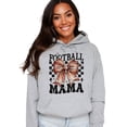 thumbnail image 2 of Football Mama Hoodie for Women Cute Coquette Bow Game Day Football Mom Pullover Sweatshirt, Gray Hoodie, M, 2 of 8