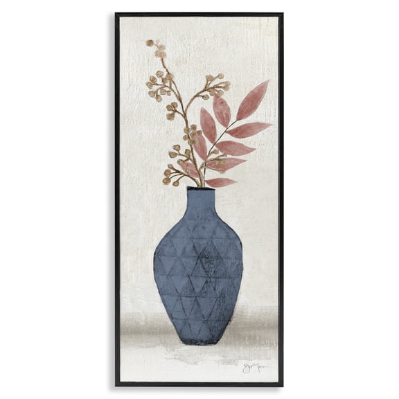 Stupell Industries Contemporary Elegant Botanical Ikebana Arrangement Black Framed Giclee Art, 10 x 24, by Janet Tava