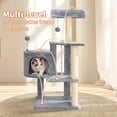 thumbnail image 4 of WK 36.22" Cat Tree Cat Tower with Soft Perch Cat Condo and Jute Scratching Post,Grey, 4 of 7