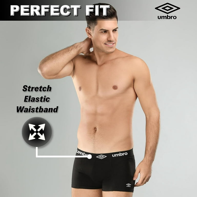 Umbro Men's Trunks Breathable Cotton Underwear Boxers for Men, Black Large  6-Pack 