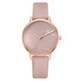 thumbnail image 1 of Reloj de pulsera con correa de PU ajustable para mujer, esfera redonda, reloj decorativo de cuarzo, color Beige, 1 of 4