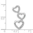 thumbnail image 2 of 14K White Gold Charm Pendant Diamond Round 1 10Ct. Triple Heart Chain Slide, 2 of 2