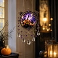 thumbnail image 2 of Halloween Crystal Wind Chime, Lightweight Acrylic Build, Silent Swaying Beads, Spooky Motif, Easy Window Wall Hanging (Pumpkin), 2 of 7