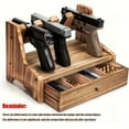 thumbnail image 2 of QIFEI Pistol Rack Gun Safe, Real Wood Handgun Rack Holder for Gun Cabinet Accessories, Rustic Style Gun Rack Organizer for Nightstand, Gifts for Men, 2 of 5