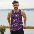 thumbnail image 6 of Gukieu Mardi Gras and Donuts Print Men's Quick Dry Fitness Vest, Round Neck Sleeveless Fitness Bodybuilding Top-4X-Large, 6 of 7