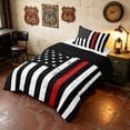 thumbnail image 2 of Manfei Vintage Red American Flag Twin Comforter Sets, Patriotic Bedding Set, Black White Red, Black Reversible 2pcs, 1 Comforter and 1 Pillowcase, 2 of 6