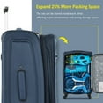 thumbnail image 6 of Harper & Bright Designs Softside Expandable Luggage Sets, Softshell Lightweight 3 Piece Set Suitcase with Spinner Wheels TSA Lock, Dark Blue, 6 of 9