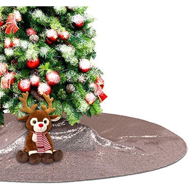 Sequin Tree Skirt Rose Gold 70Inch Christmas Tree Skirt Halloween Decoration