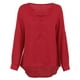 thumbnail image 5 of Blusa informal para mujer, camisa delgada de manga larga con cuello en V Irfora Borgoña S, 5 of 7